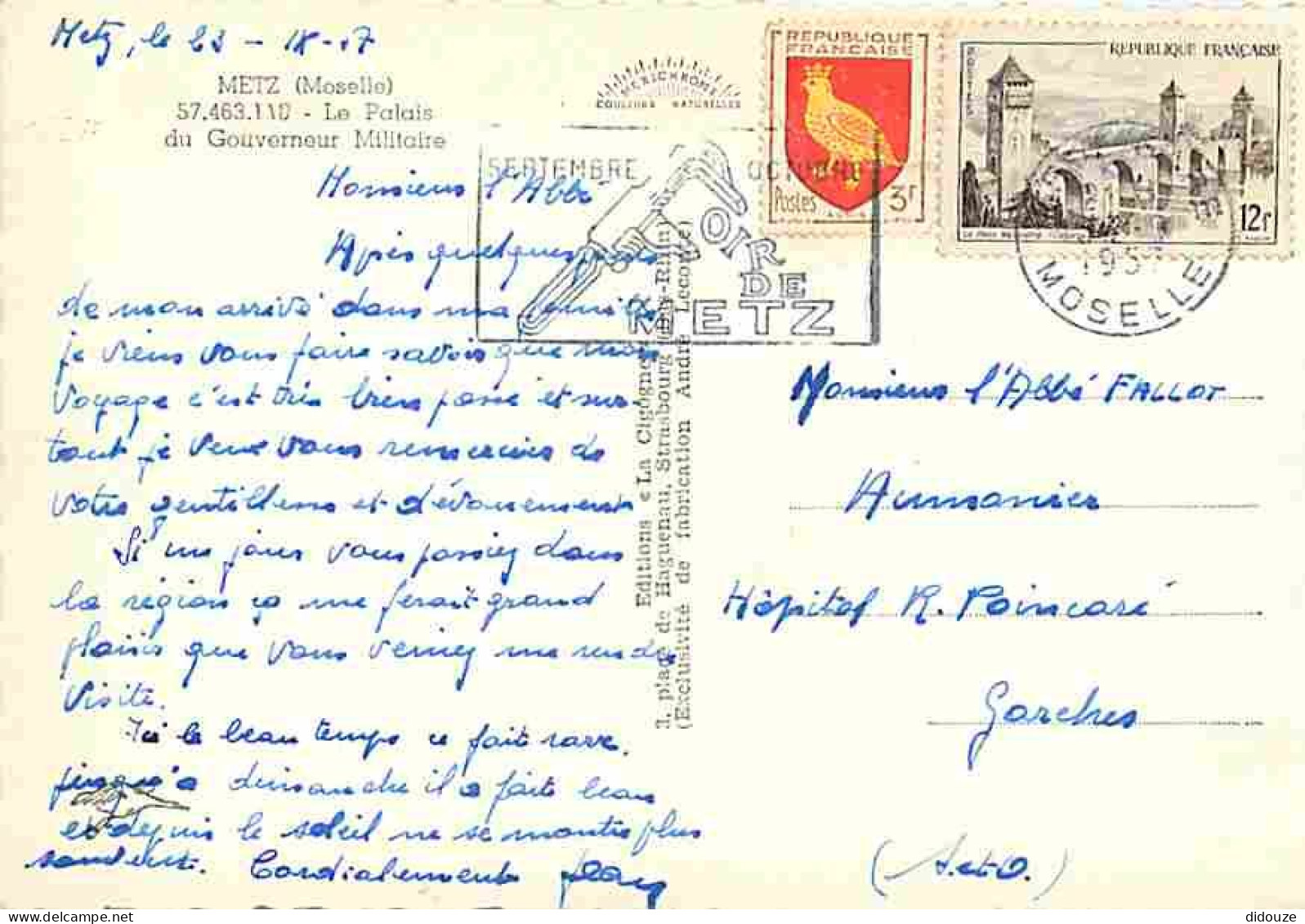 57 - Metz - Le Palais Du Gouverneur Militaire  - Voir Timbre - Flamme Postale De Metz - CPM - Voir Scans Recto-Verso - Metz