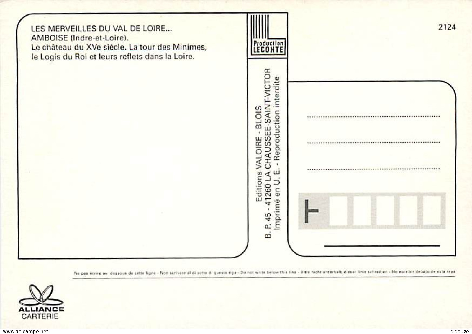 37 - Amboise - Le Château - La Tour Des Minimes - Le Logis Du Roi Et Leurs Reflets Dans La Loire - Carte Neuve - CPM - V - Amboise