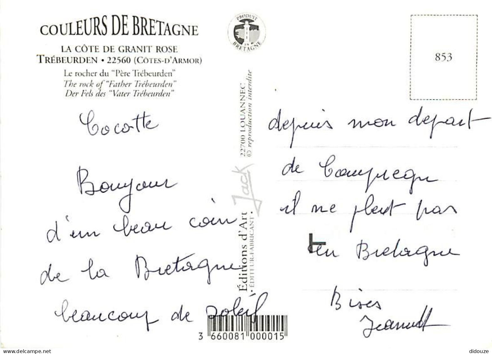 22 - Trébeurden - Le Rocher Du Père Trébeurden - Curiosité Géologique - CPM - Voir Scans Recto-Verso - Trébeurden