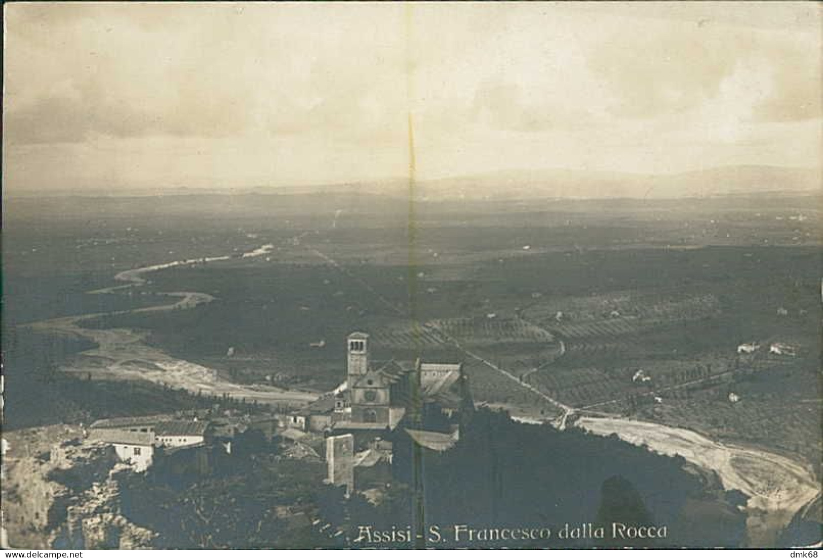 ASSISI ( PERUGIA ) SAN FRANCESCO DALLA ROCCA - CARTOLINA FOTOGRAFICA - 1920s (20822) - Perugia