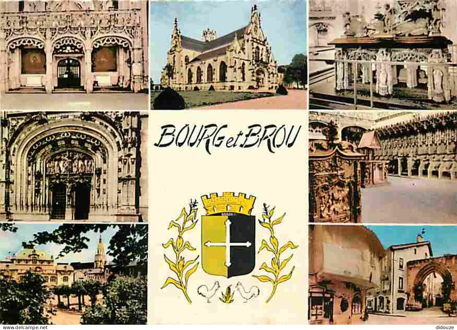 01 - Bourg En Bresse - Eglise De Brou - Multivues - Blasons - CPM - Voir Scans Recto-Verso  - Sonstige & Ohne Zuordnung