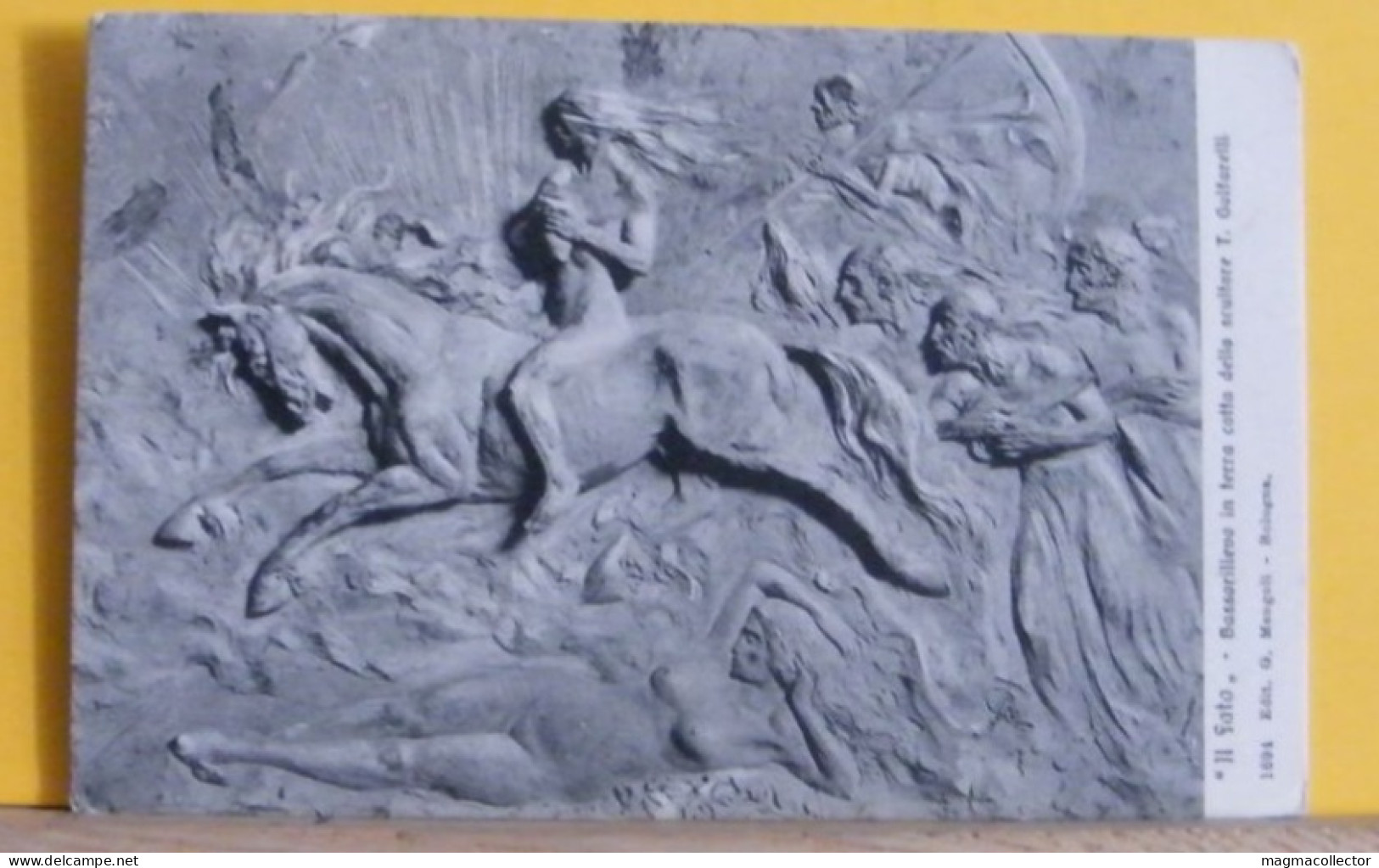 (ART3)TULLO - GOLFARELLI - IL FATO (ERINNI)  BASSORILIEVO (BOLOGNA MUSEO DEL RISORGIMENTO) - IL FATO  - VIAGGIATA 1918 - Skulpturen