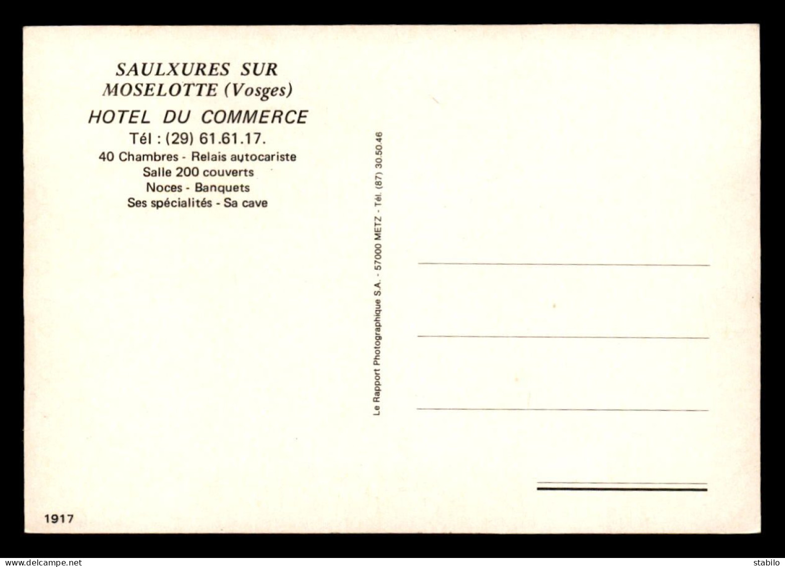 88 - SAULXURES-SUR-MOSELOTTE - HOTEL DU COMMERCE - MULTIVUES - Saulxures Sur Moselotte