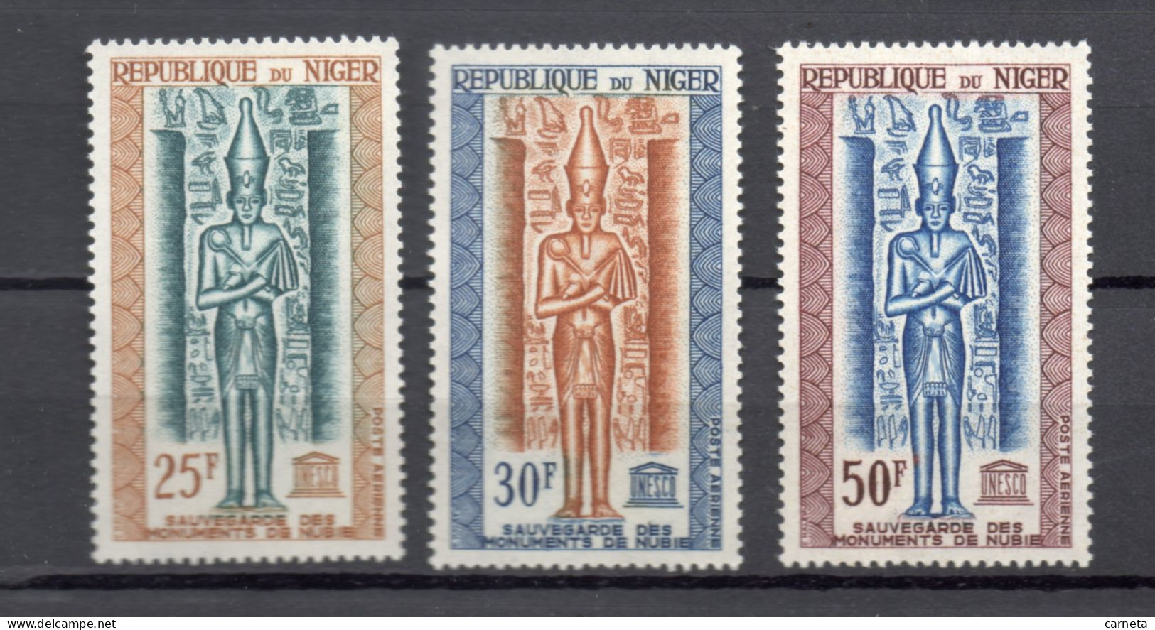 NIGER  PA  N° 38 à 40     NEUFS SANS CHARNIERE  COTE 6.00€    MONUMENTS DE NUBIE - Niger (1960-...)