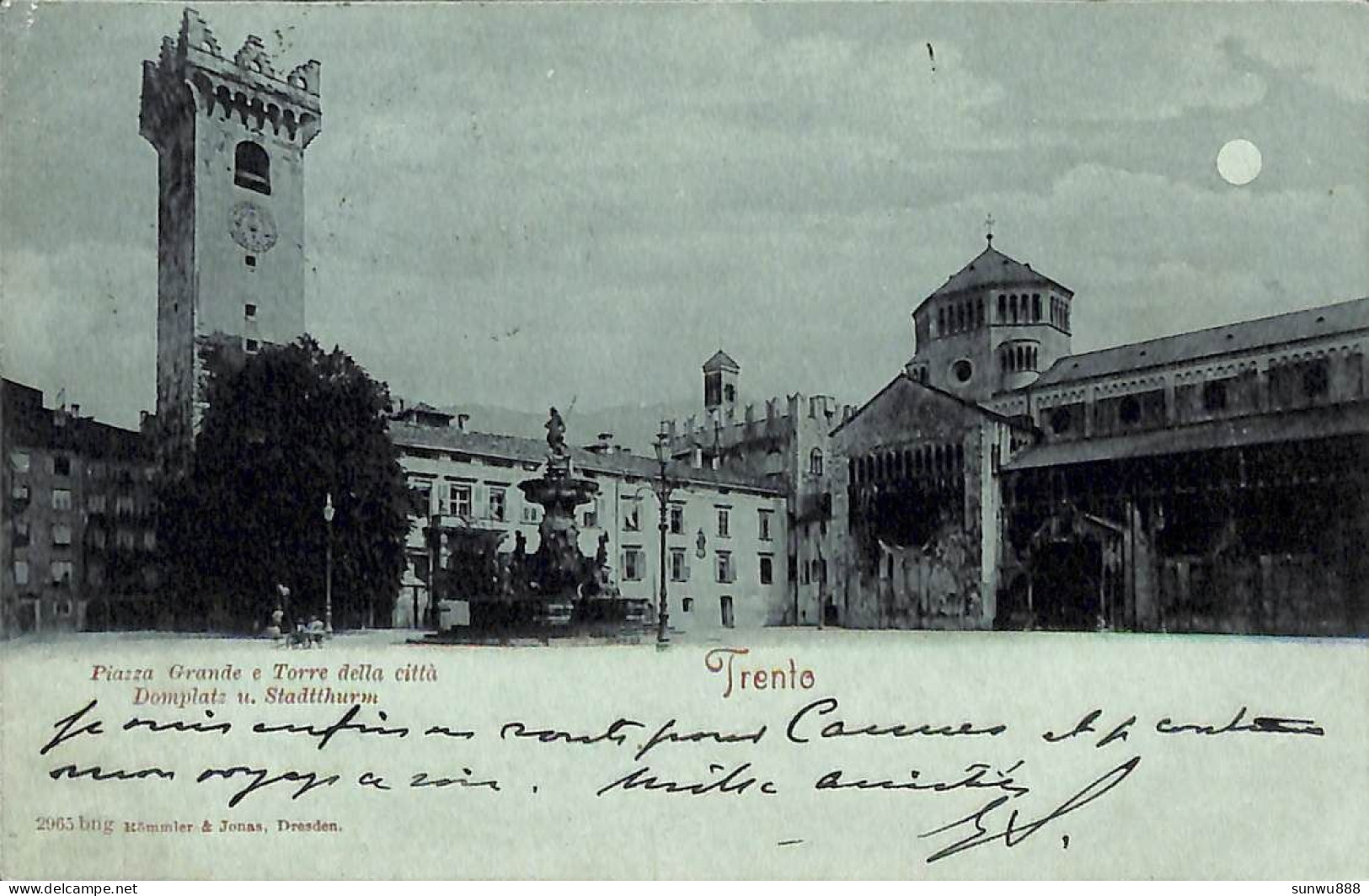 Trento - Piazza Grande E Torre Della Citta (Römmler & Jonas 1900) - Trento