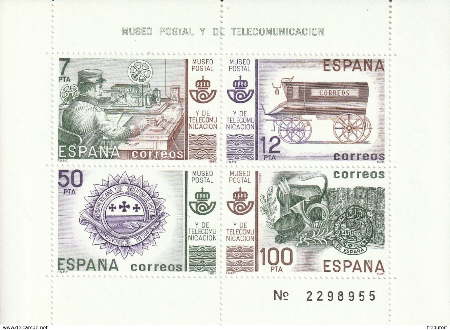 ESPAGNE - BLOC N°30 ** (1981) - Blocks & Sheetlets & Panes