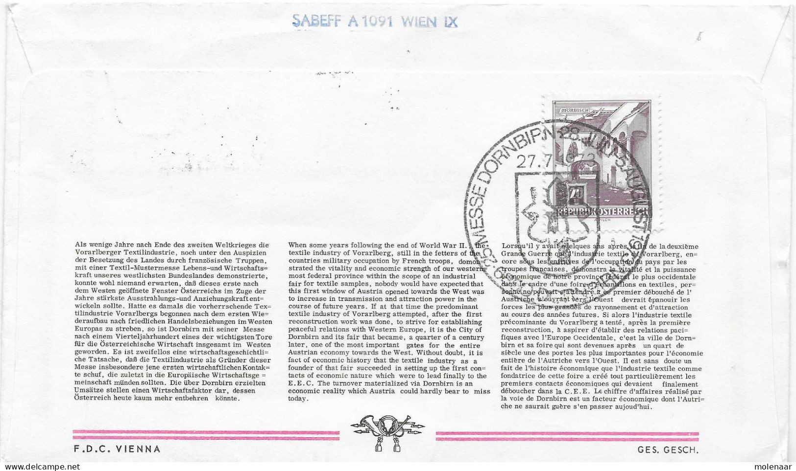 Postzegels > Europa > Oostenrijk > 1945-.... 2de Republiek > 1971-1980 > Brief Met No. 1462 (17731) - Briefe U. Dokumente