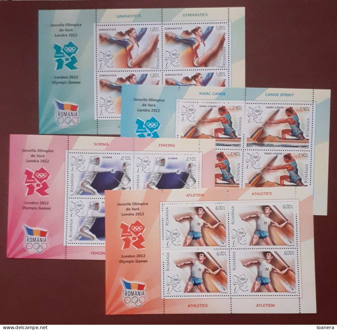 Romania 2012 - Summer Olympic Games LONDON , Mini Sheet , MNH , Mi.6636KB-6639KB - Unused Stamps