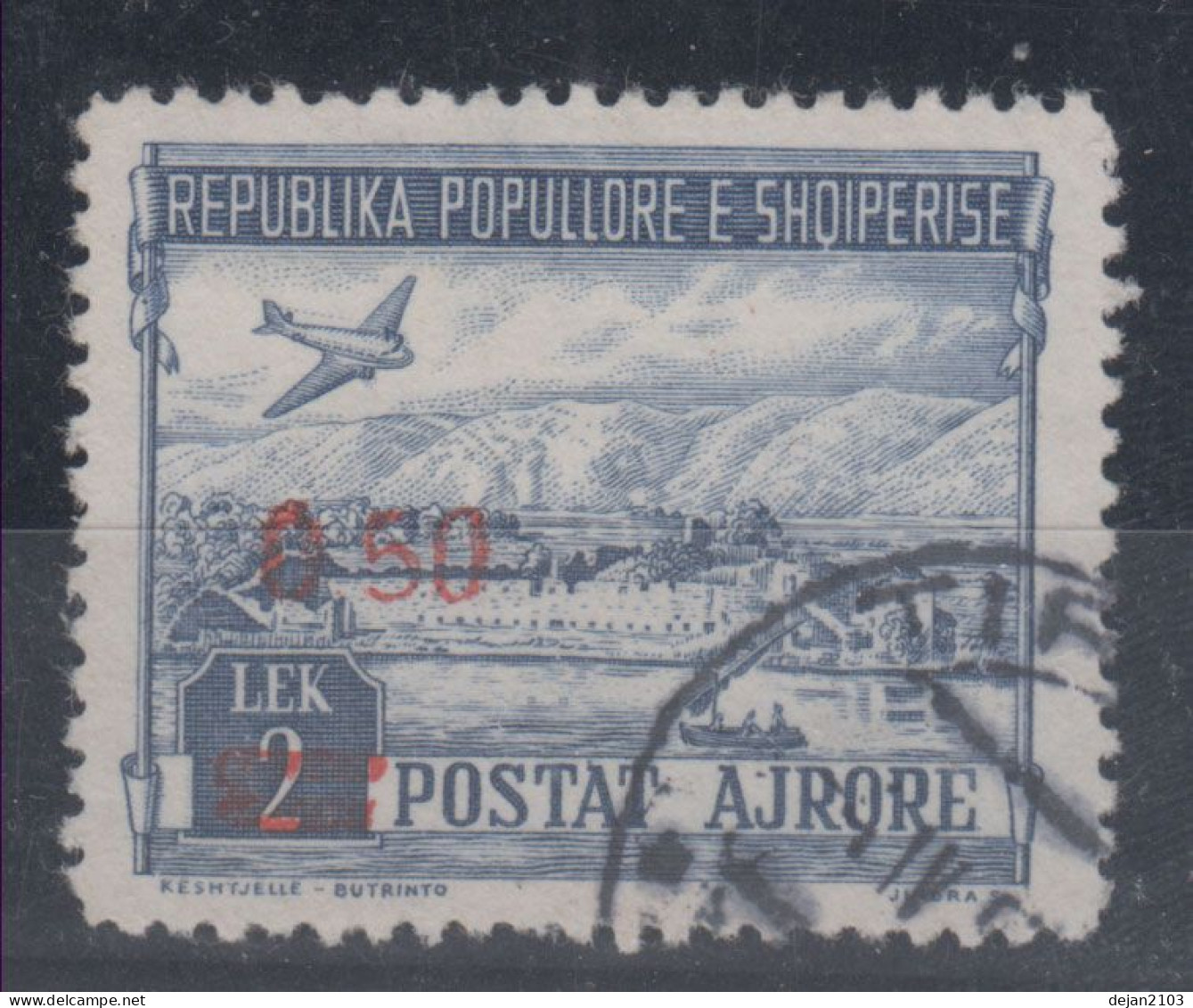 Albania Airplane 0.50 On 2 Lek Mi#521 1952 USED - Albanie