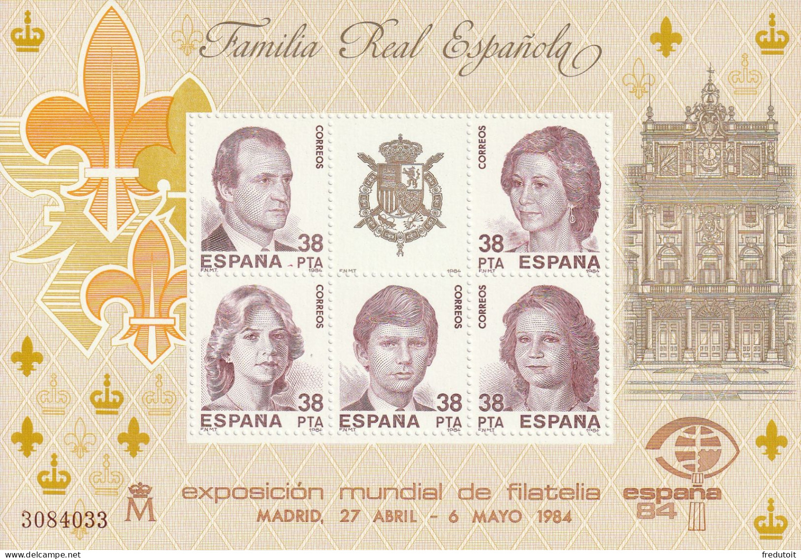 ESPAGNE - BLOC N°33 ** (1984) "Espana'84" - Blocks & Sheetlets & Panes