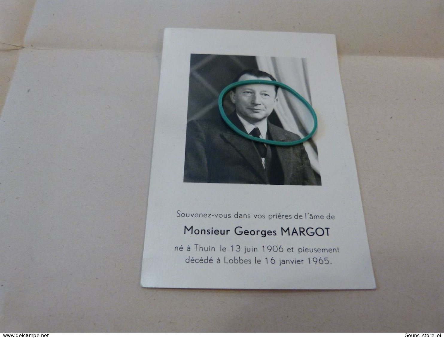 BC18A Souvenir   Georges Margot Thuin 1906 1965 - Obituary Notices