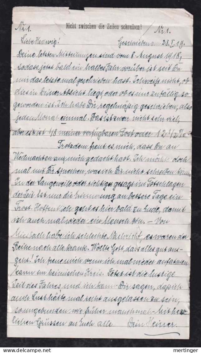 Great Britain 1919 POW Letter CAMP SKIPTON X MÜNCHEN Germany - Briefe U. Dokumente