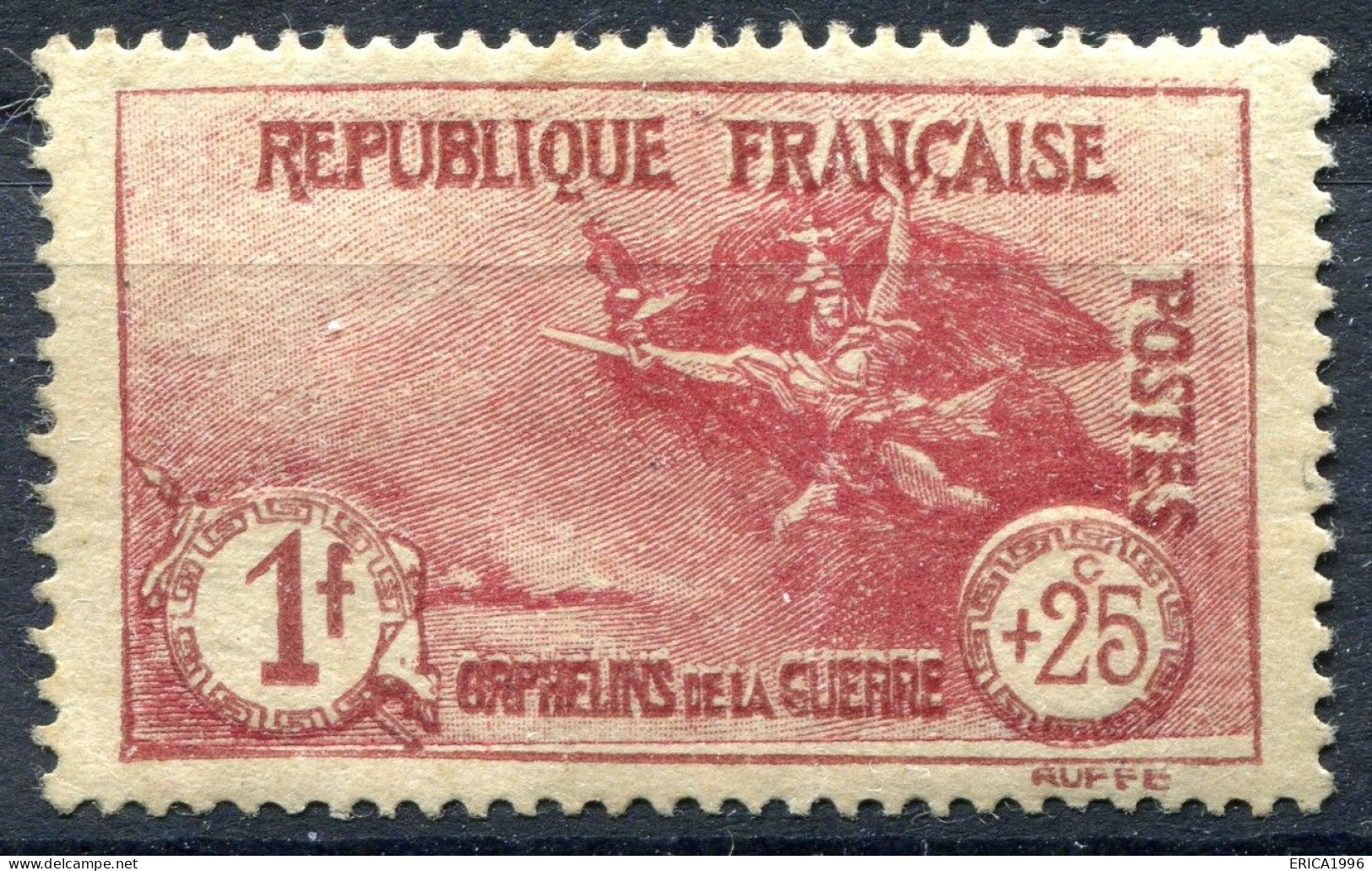 Z3791 FRANCIA 1926 Orphelins De La Guerre, 1 F. + 0,25, CU 231 MH*, Valore Catalogo € 90, Buone Condizioni - Unused Stamps