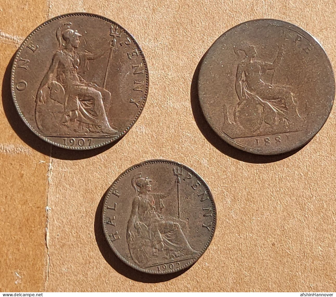 Great Britain One 1 Penny 1860-1967 - Various Years 1881 1902 1907 - Andere & Zonder Classificatie