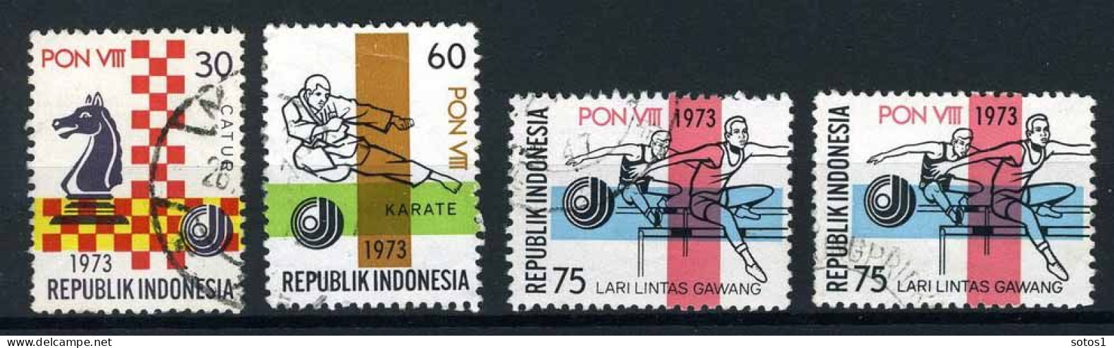 INDONESIE: ZB 744/746 Gestempeld 1973 - 8ste Nationale Sportweek - Indonesien