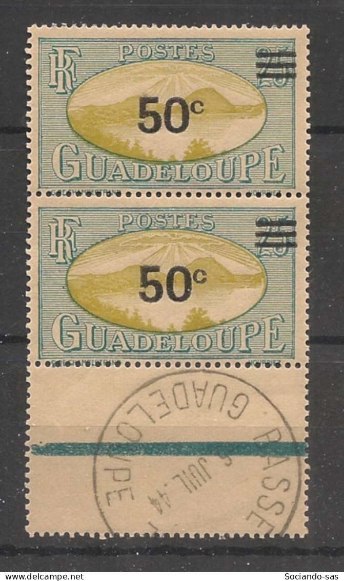 GUADELOUPE - 1943-44 - N°YT. 166 - 50c Sur 25c - Paire Bdf Avec Oblitération De Basse-Terre - Neuf Luxe ** / MNH - Nuevos