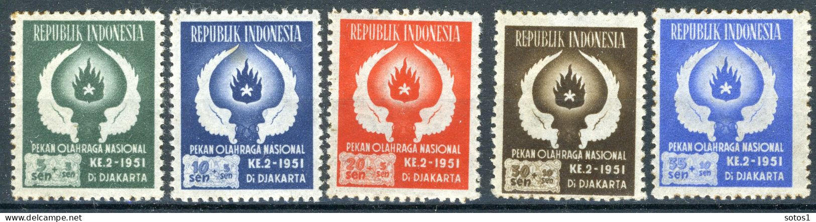 INDONESIE: ZB 96/100 MNH 1951 2e Nationale Sportweek Jakarta - Indonesia