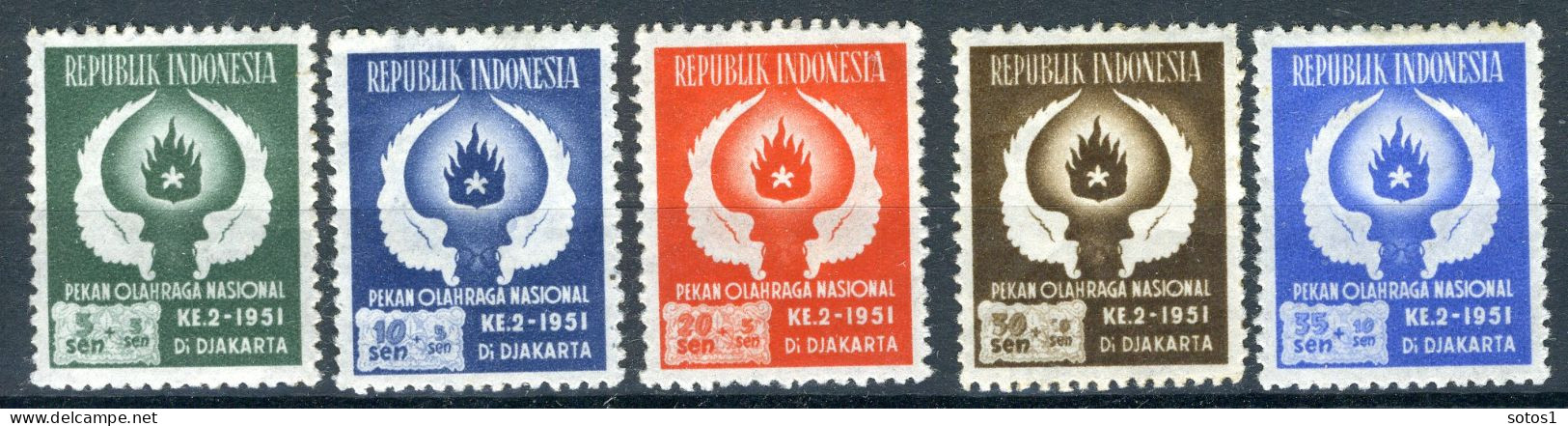 INDONESIE: ZB 96/100 MH 1951 2e Nationale Sportweek Jakarta -1 - Indonesien