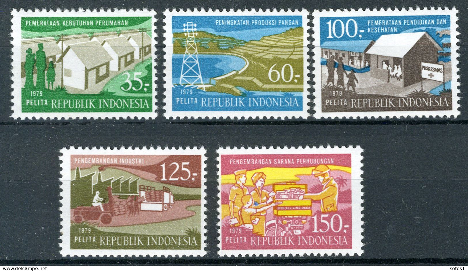 INDONESIE: ZB 953/957 MNH 1979 Derde Vijfjarenplan -3 - Indonesien