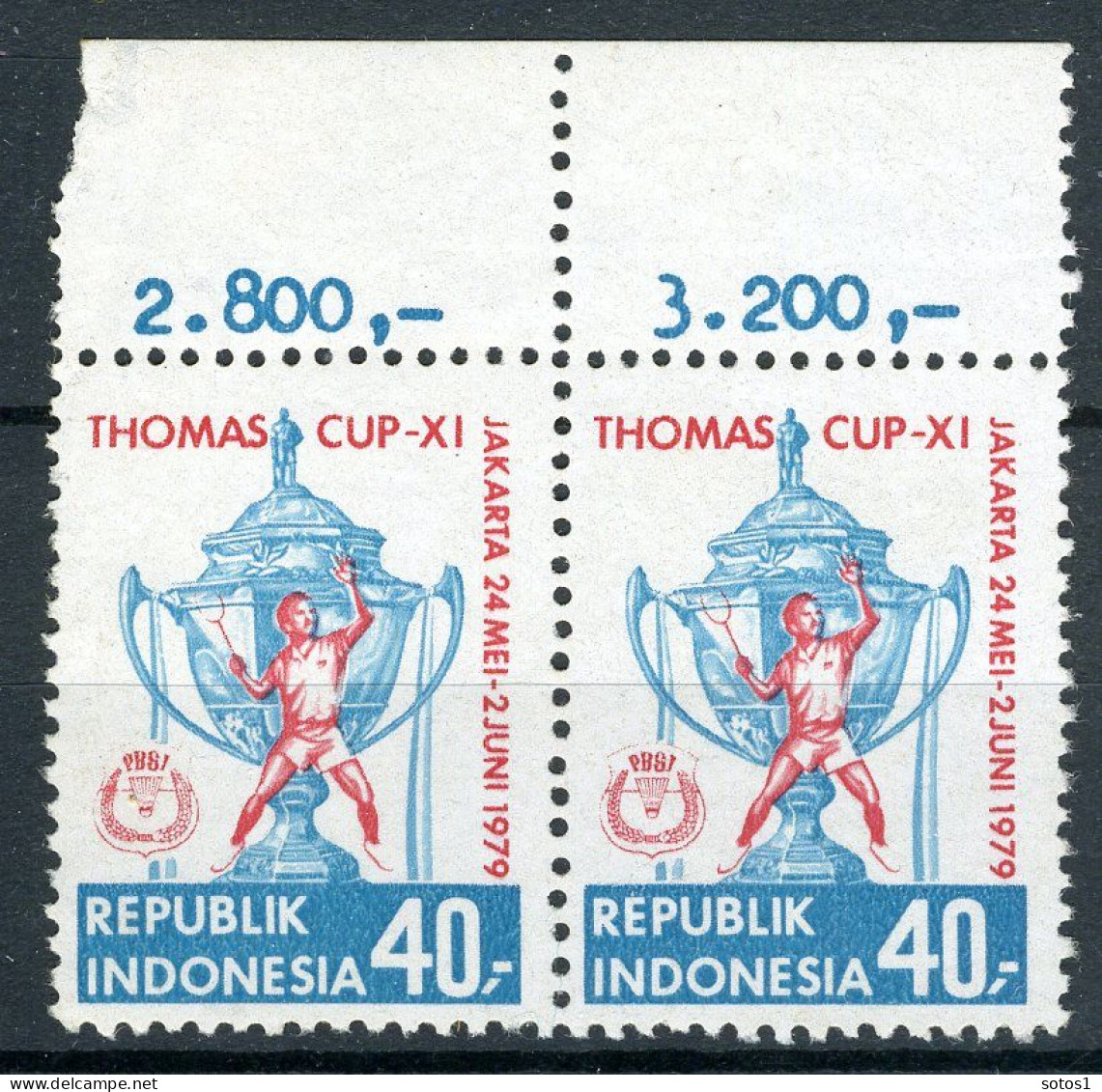 INDONESIE: ZB 945 MNH 1979 Thomas Cup  (2 Stuks) - Indonesië