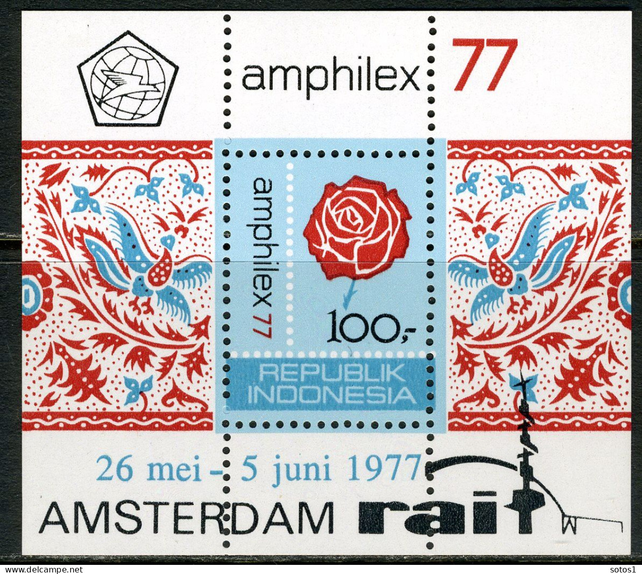 INDONESIE: ZB 889 MNH Blok 26 1977 Postzegeltentoonstelling Amphilex -1 - Indonésie