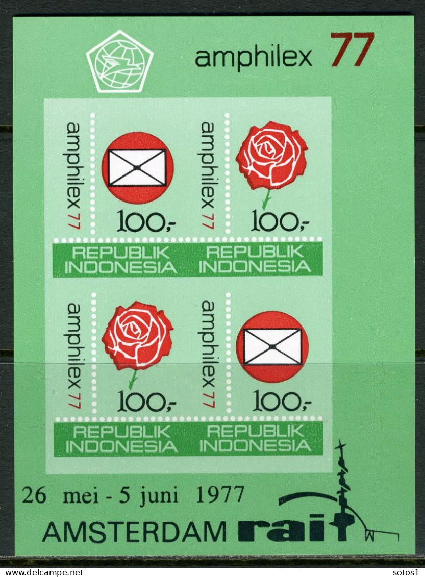 INDONESIE: ZB 887/888 MNH Blok 24/25 1977 Postzegeltentoonstelling Amphilex -5 - Indonesia