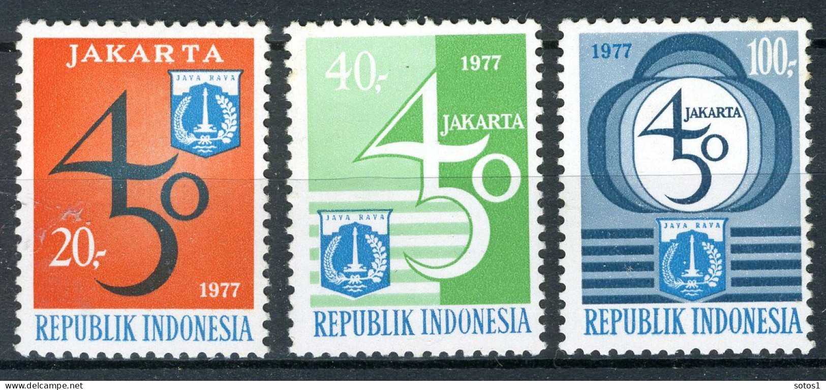INDONESIE: ZB 880/882 MNH 1977 450-jarig Bestaan Jakarta - Indonésie