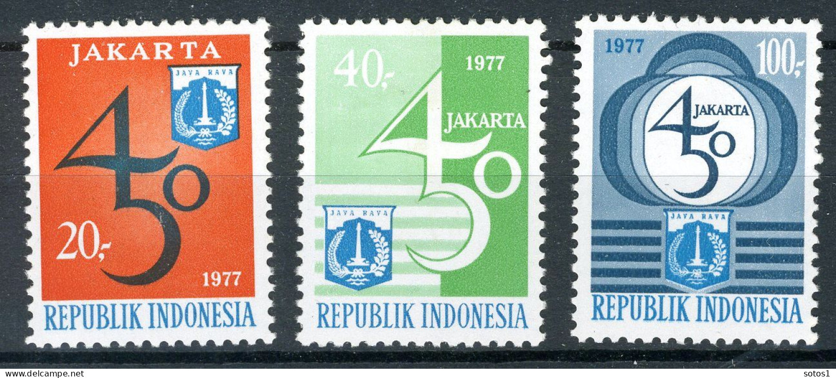 INDONESIE: ZB 880/882 MH 1977 450-jarig Bestaan Jakarta - Indonesia