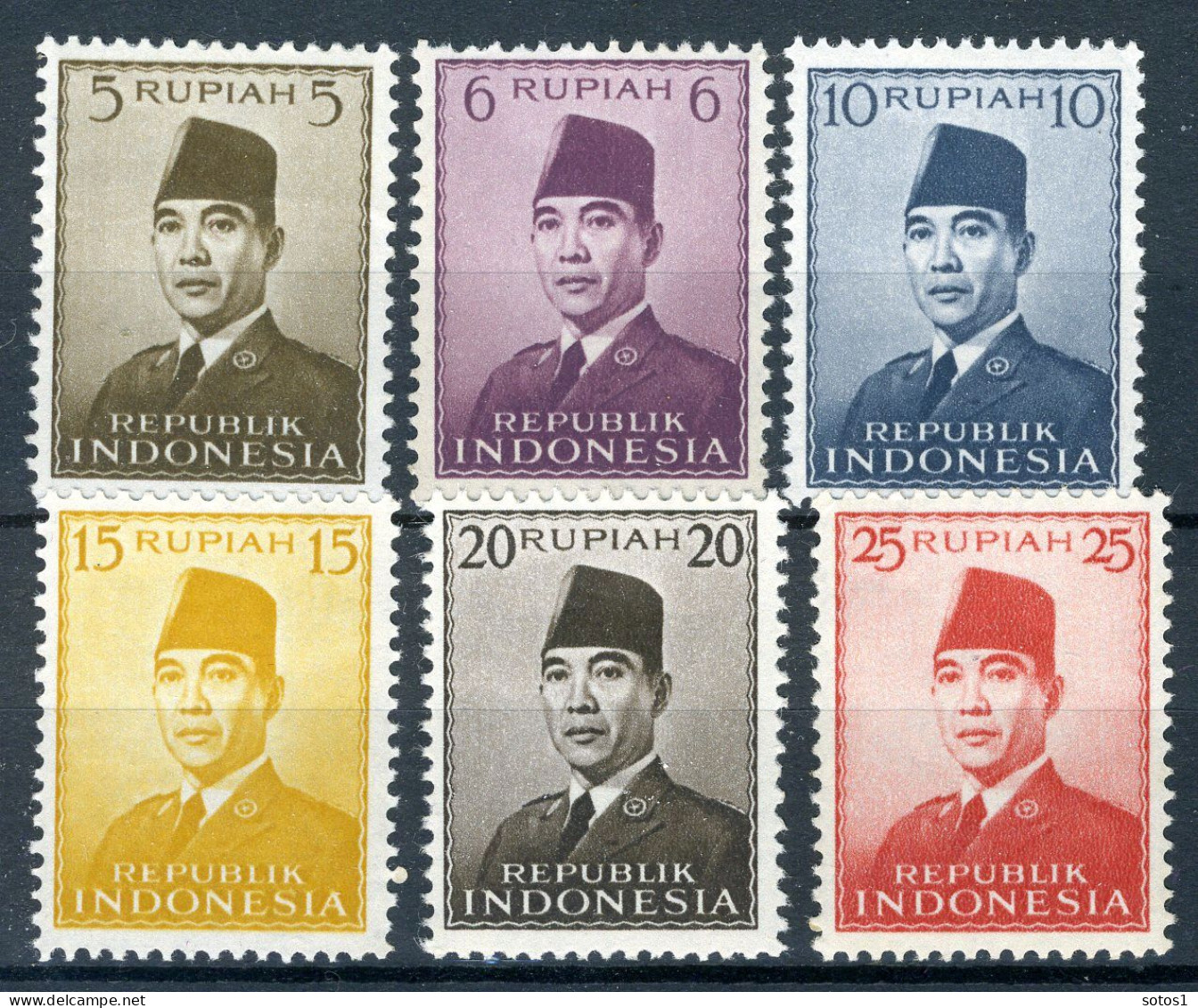 INDONESIE: ZB 88/93 MNH 1951 President Soekarno - Indonésie