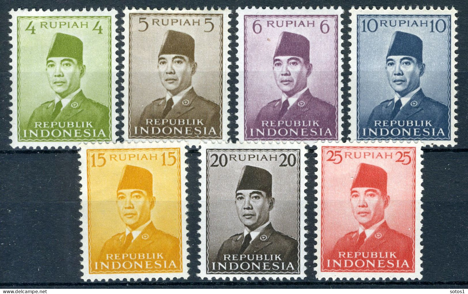 INDONESIE: ZB 87/93 MH 1951 President Soekarno - Indonesia