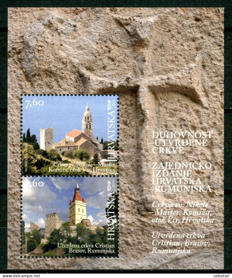 CROAZIA / CROATIA 2014** - Chiese / Churches - Block Di 2 Val. MNH. - Kerken En Kathedralen