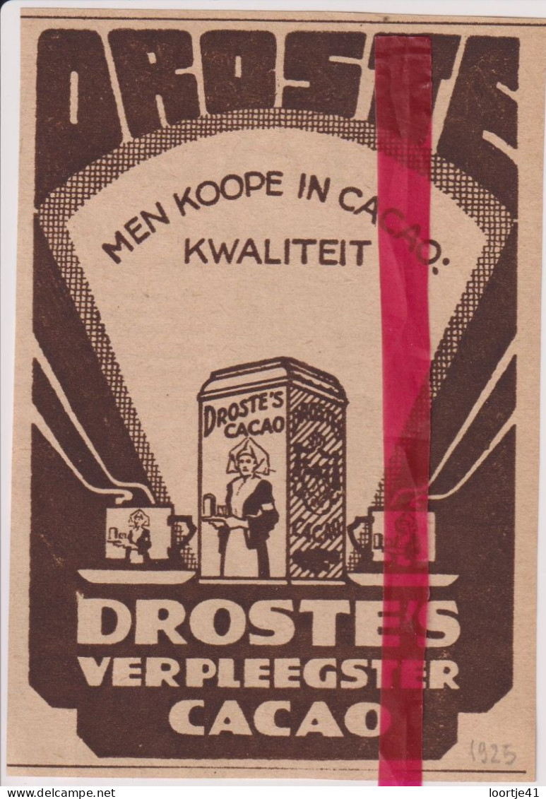 Pub Reclame - Droste Verpleegster Cacao - Orig. Knipsel Coupure Tijdschrift Magazine - 1925 - Werbung