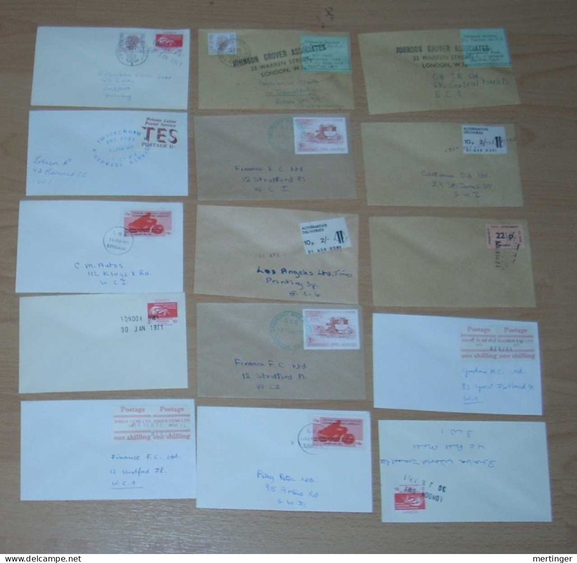Great Britain 1971 Strike Special Mail Collection Of 15 Covers - Lettres & Documents