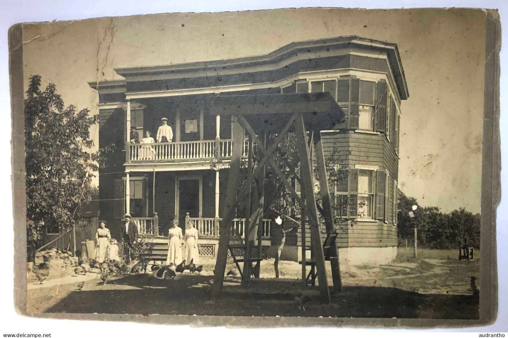 Photographie Ancienne Maison Bourgeoise Avec Personnages - WOONSOCKET Rhode Island Denver Street - DESIMPELAERE - Amérique