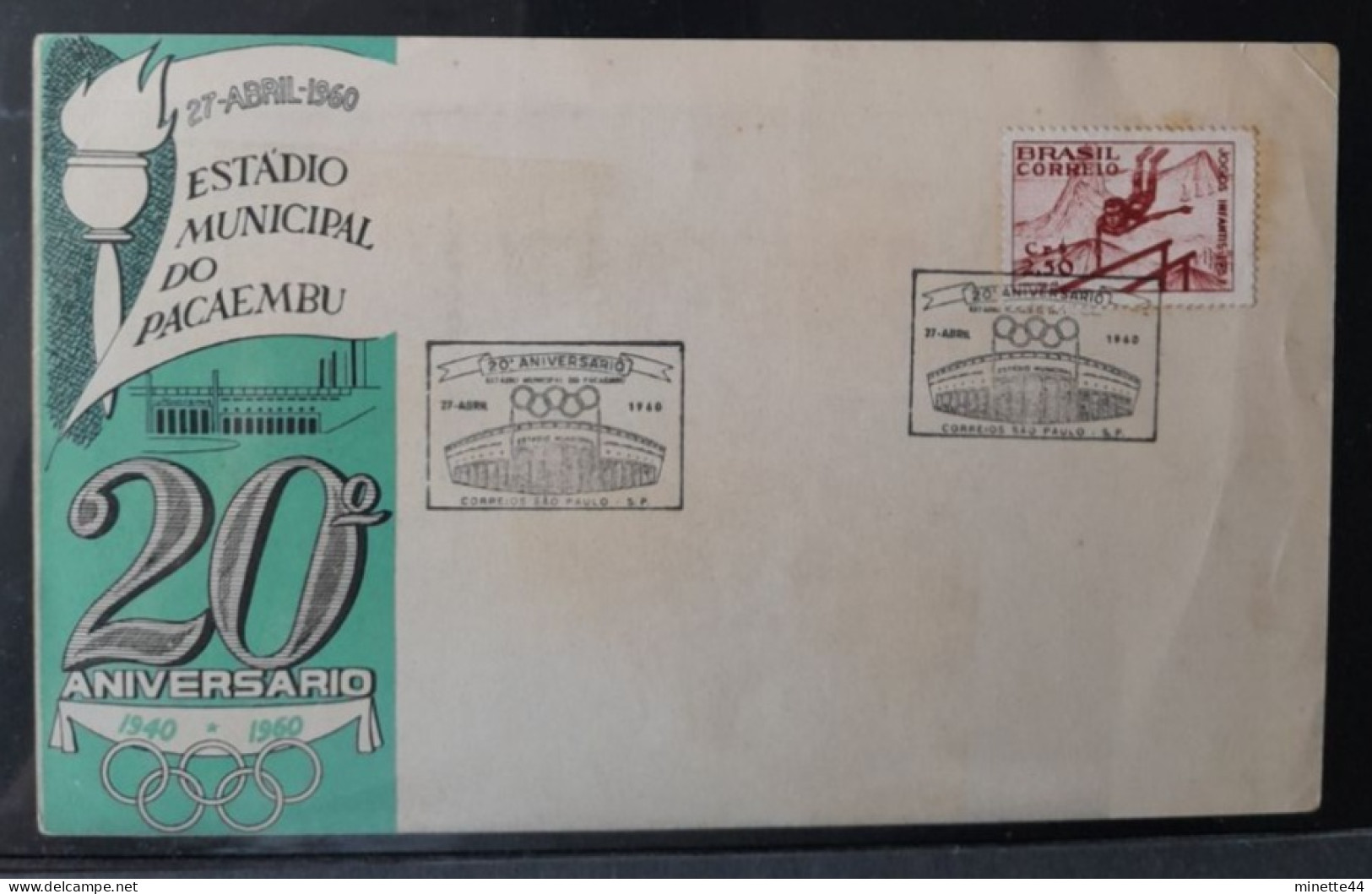 BRESIL BRASIL 1960 FDC ESTADIO PACAEMBU  FOOTBALL FUSSBALL SOCCER CALCIO VOETBAL FUTBOL FUTEBOL FOOT FOTBAL - Lettres & Documents