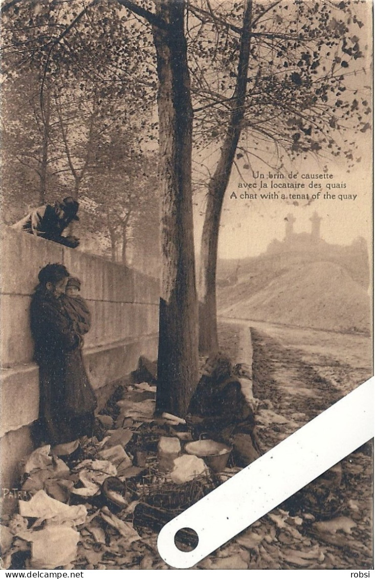 75 Paris Ignoré, édition Patras, Le Long De La Seine, 176 Le Locataire Des Quais, Un Brin De Causette, ,  D5363 - La Seine Et Ses Bords