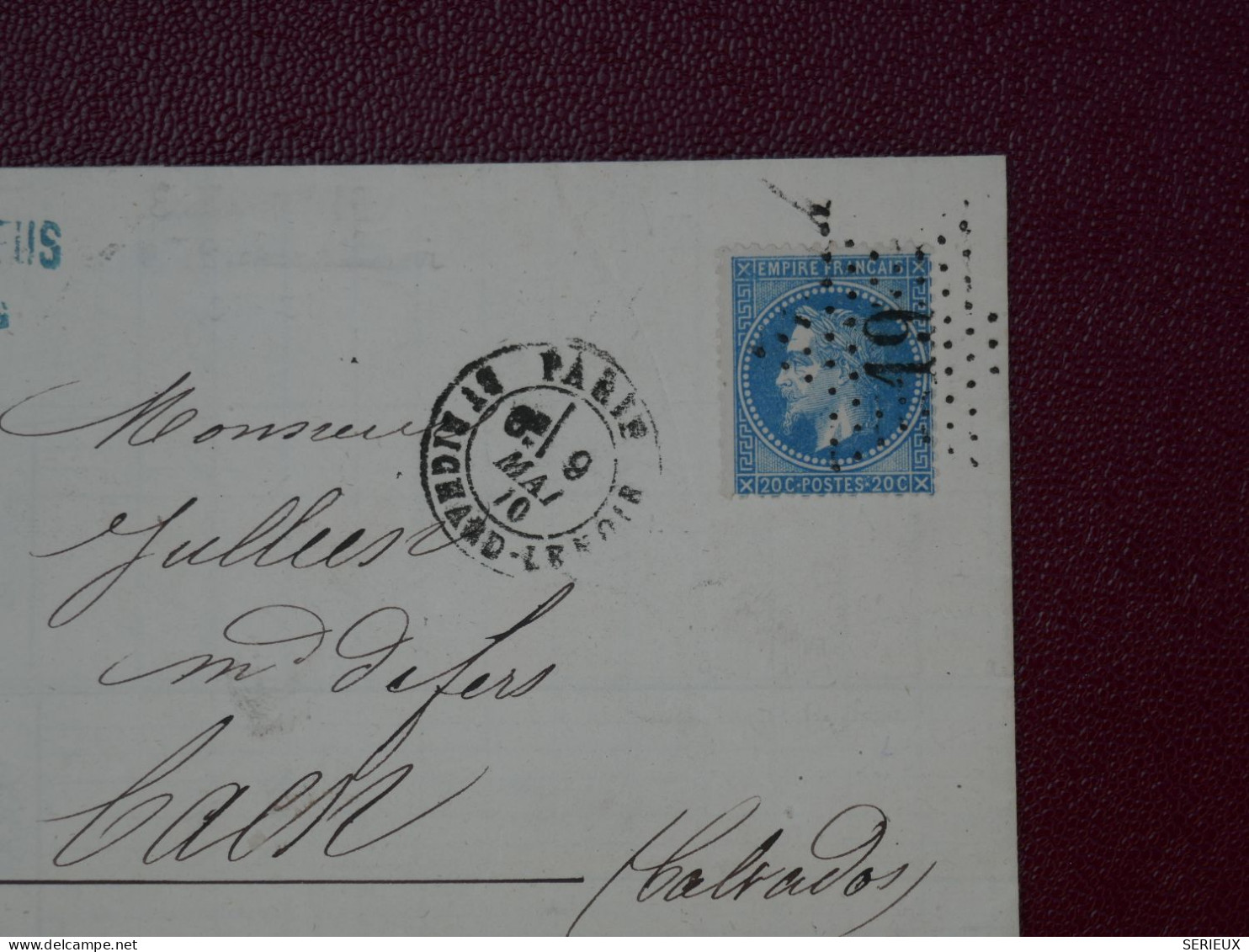 FRANCE LETTRE RR  1870 ETOILE DE PARIS N° 19 A CAEN  +N° 29 + AFF. INTERESSANT+DP7 - 1849-1876: Classic Period