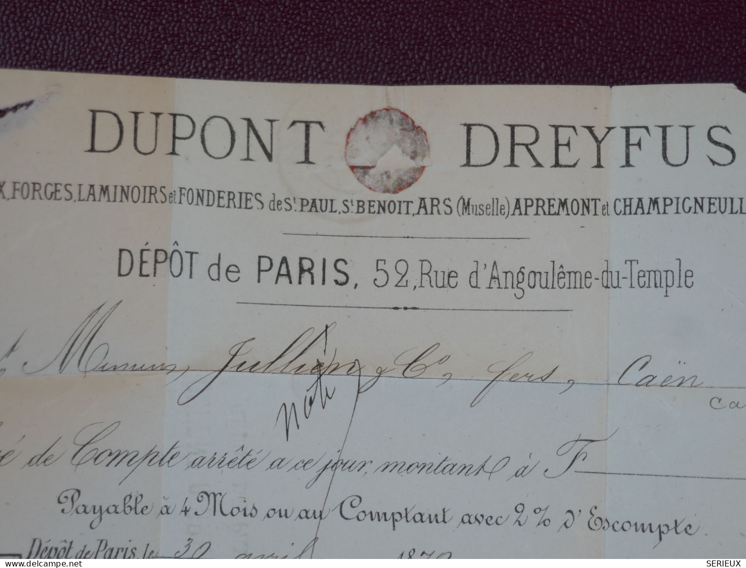 FRANCE LETTRE RR  1870 ETOILE DE PARIS N° 19 A CAEN  +N° 29 + AFF. INTERESSANT+DP7 - 1849-1876: Période Classique