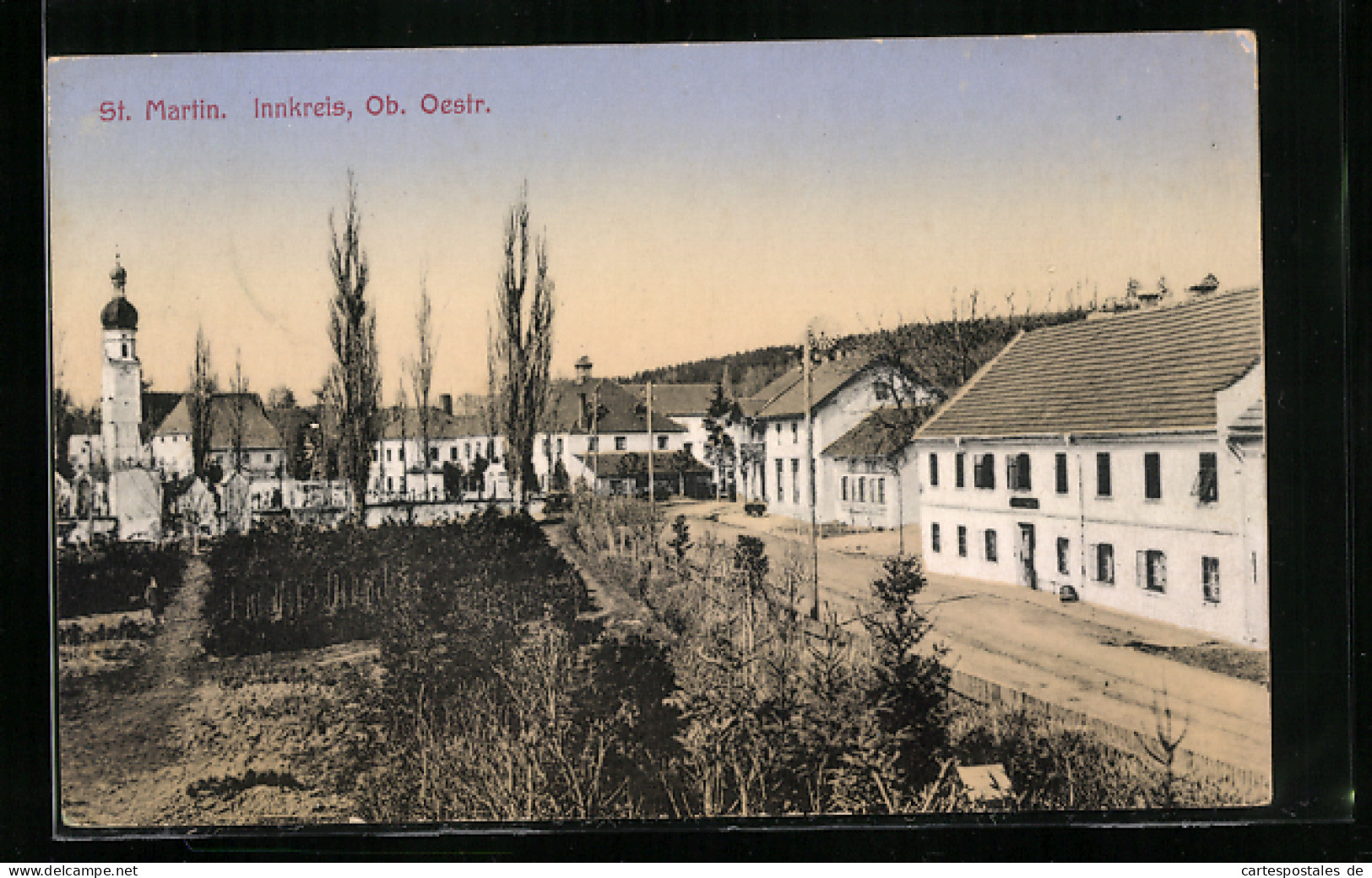 AK St. Martin Im Innkreis, Ortsansicht Mit Kirche  - Sonstige & Ohne Zuordnung