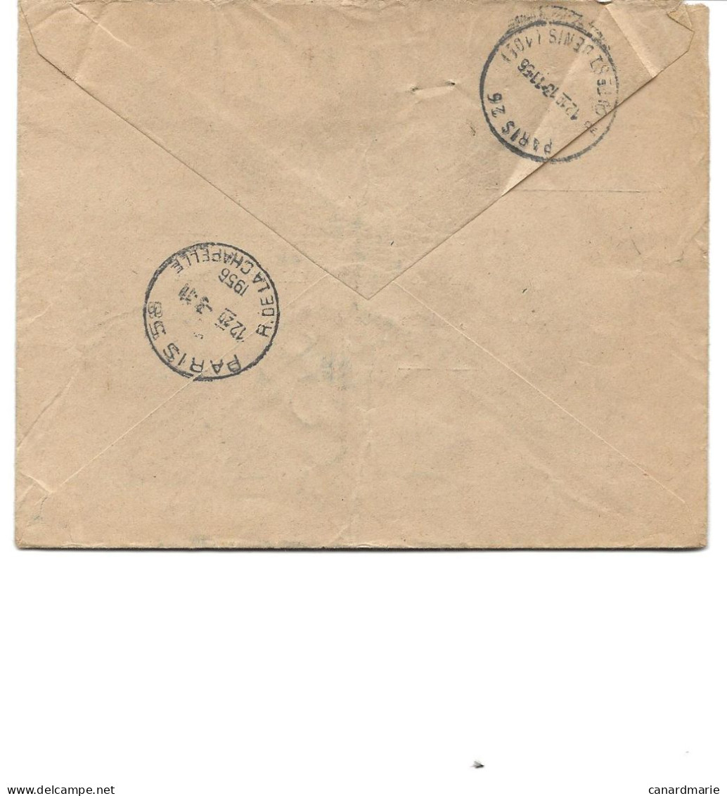 LETTRE PNEUMATIQUE URGENT 1956 AVEC 5 TIMBRES  BLASONS / BROUAGE - Covers & Documents