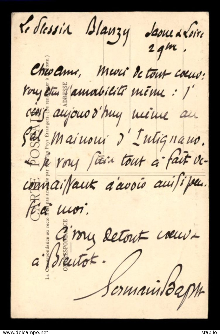 AUTOGRAPHE - GERMAIN BAPST NE  A PARIS (1853-1921) - ERUDIT - BIBLIOPHILE - ENTERRE AU PERE-LACHAISE 58E DIV.  - Otros & Sin Clasificación