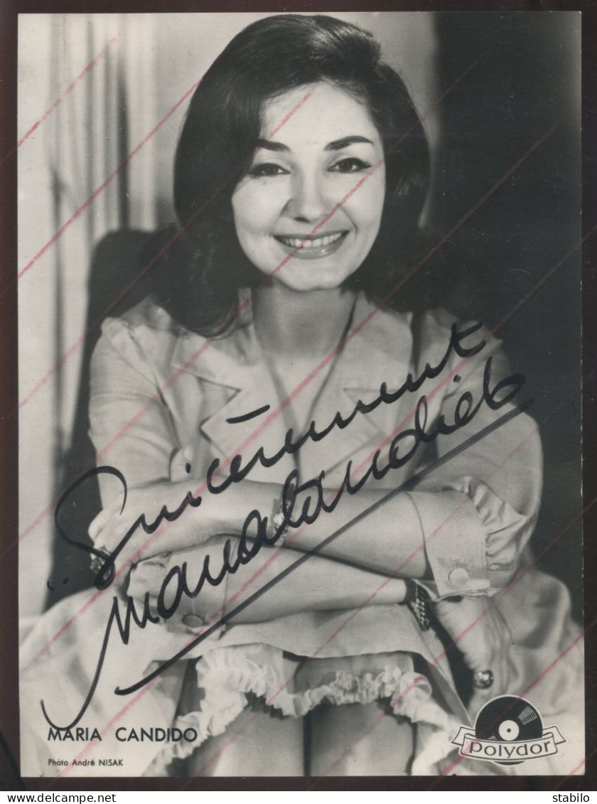 AUTOGRAPHE - MARIA CANDIDO - PHOTO ANDRE NISAK - FORMAT 17 X 23 CM  - Sonstige & Ohne Zuordnung