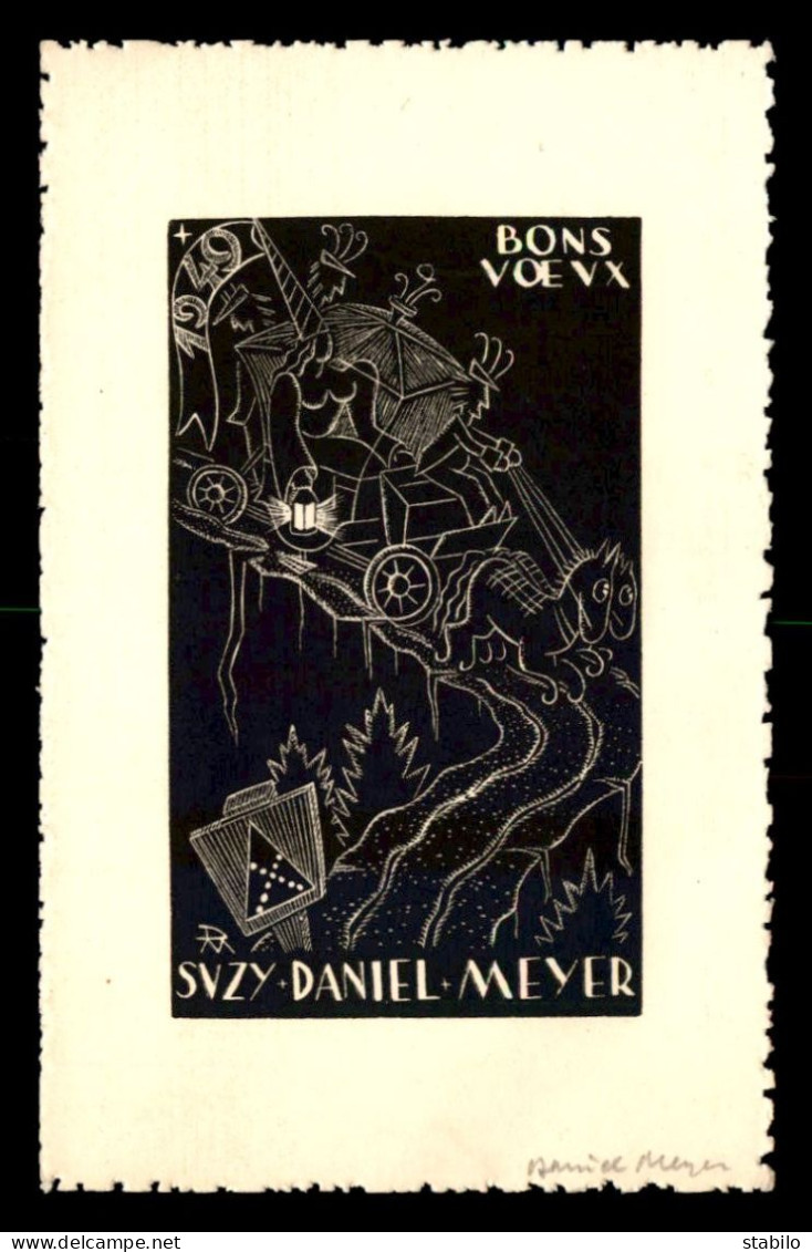 AUTOGRAPHE - DANIEL MEYER (1908-1993) SCULPTEUR, GRAVEUR ET PEINTRE NANCEEN - CARTE DE VOEUX - Autres & Non Classés