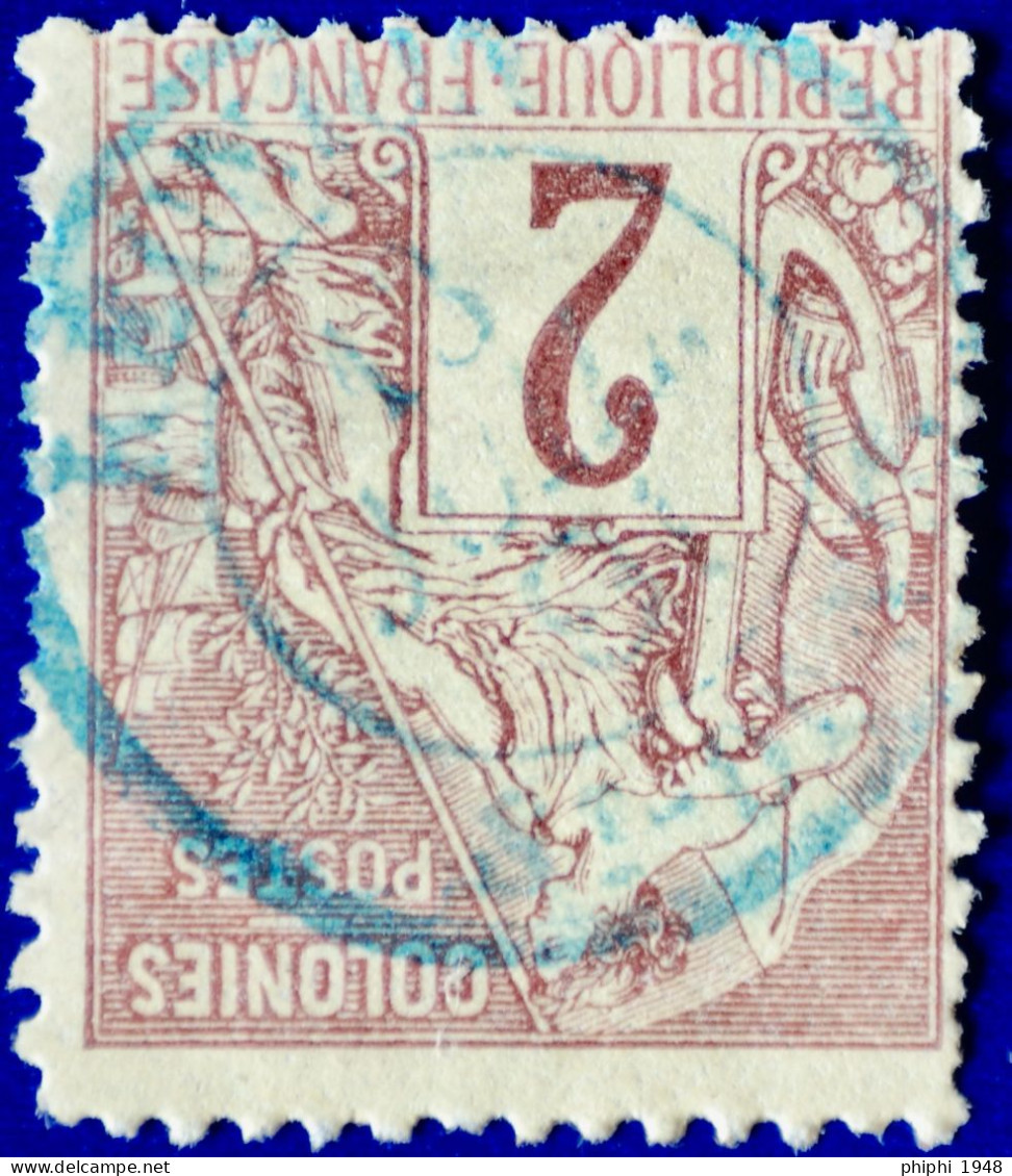-Sage  Type  Alphée Dubois N° 47 Ob  Bleu. (  ST DENIS REUNION  1891.) - Alphée Dubois
