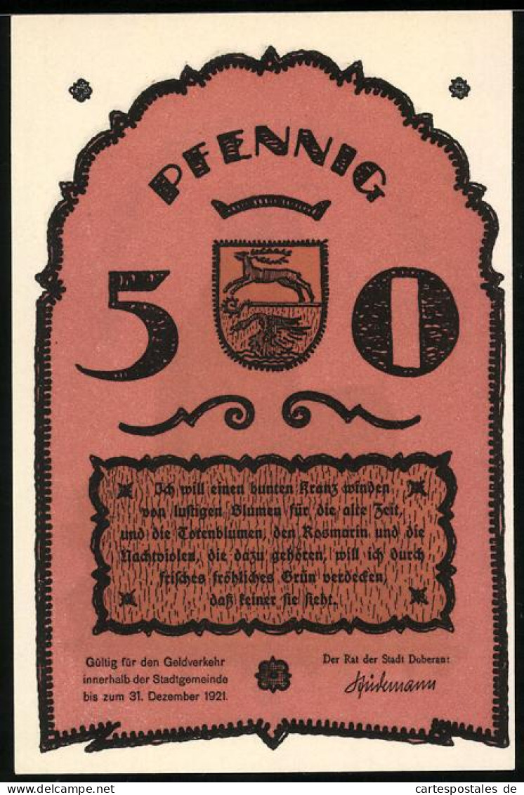 Notgeld Doberan, 50 Pfennig, Blick Auf Die Kirche  - [11] Local Banknote Issues