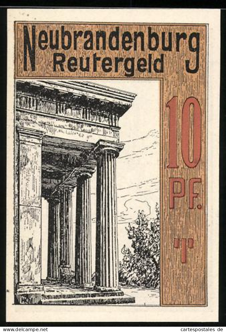 Notgeld Neubrandenburg, 10 Pfennig, Partie Am Belvedere  - [11] Lokale Uitgaven