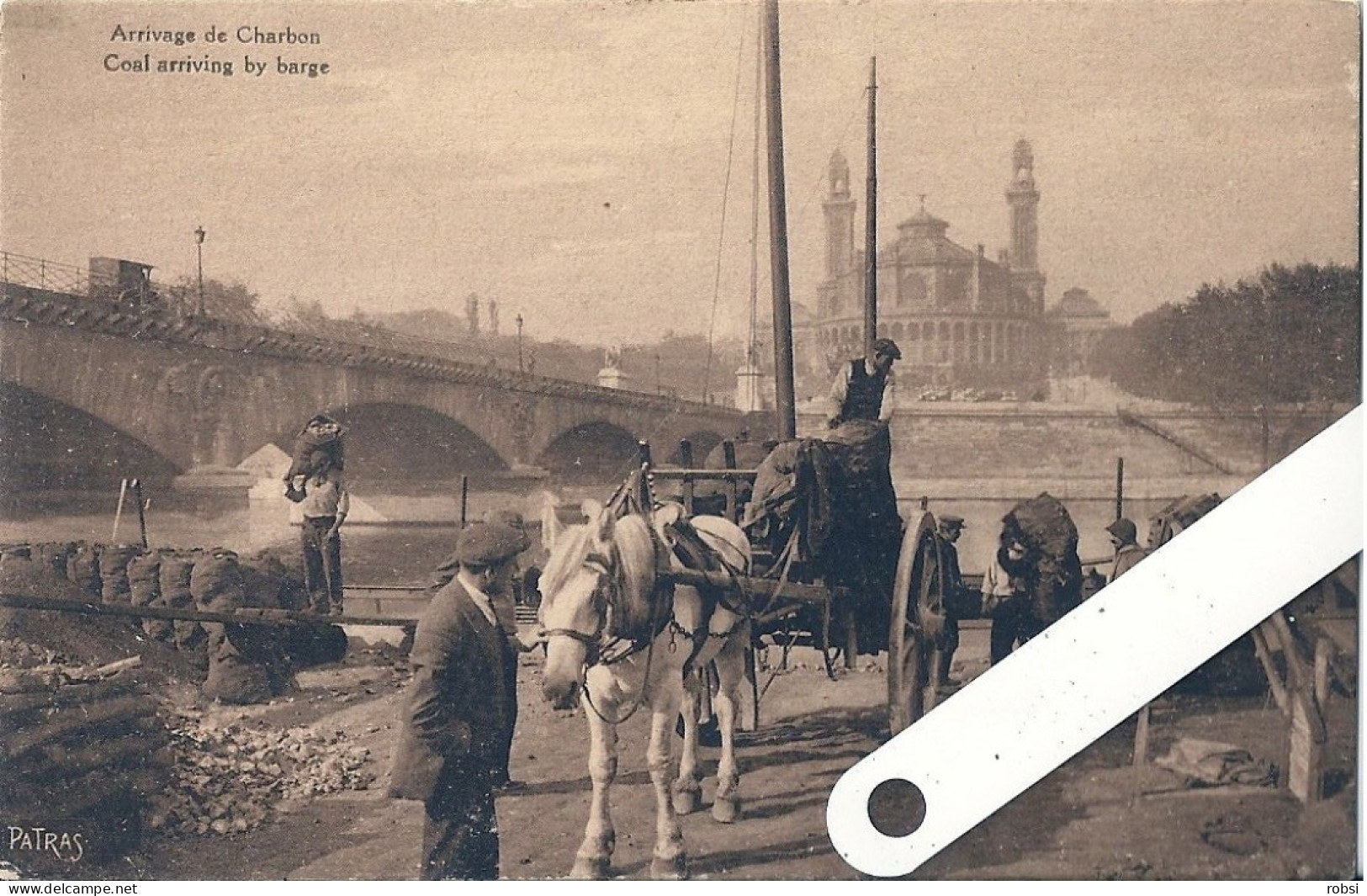 75 Paris Ignoré, édition Patras, Le Long De La Seine, 177, Arrivage De Charbon , Attelage Cheval,  D5364 - La Seine Et Ses Bords