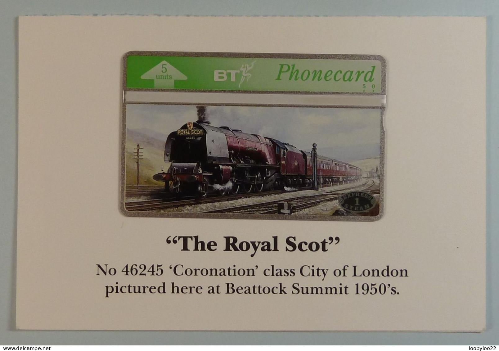 UK - BT - L&G - Train - The Royal Scot - 429G - BTG277 - Ltd Edition - Postcard - Mint In Folder - BT General Issues