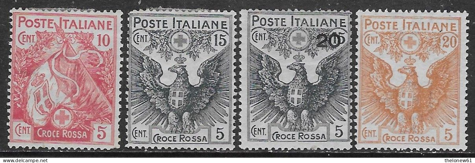Italia Italy 1915 Regno Croce Rossa Sa N.102-105 Completa Nuova MH * - Neufs