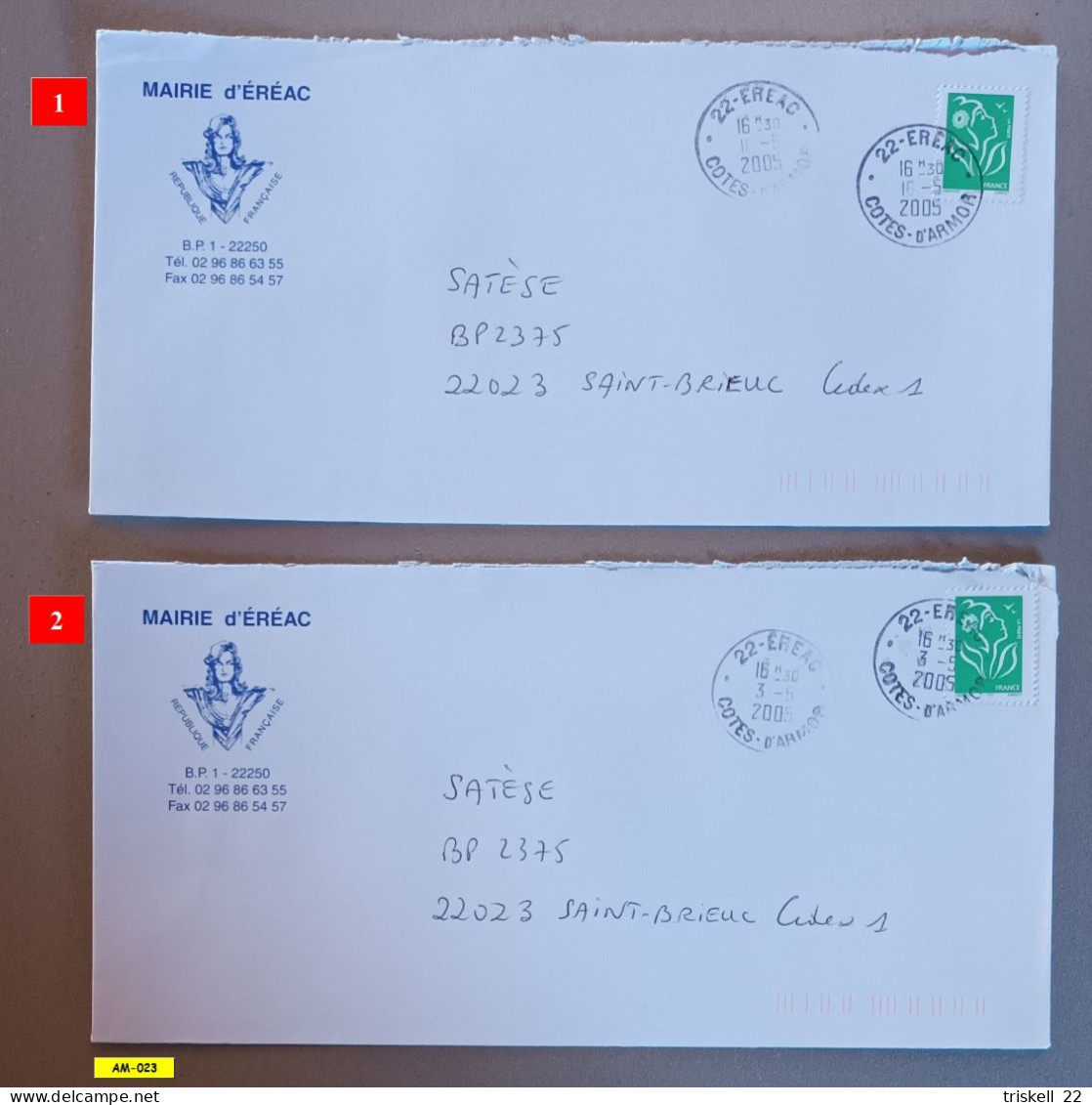 Eréac 22250 - Mairie - Année 2004-2005 (lot De 4 Enveloppes) - 1961-....